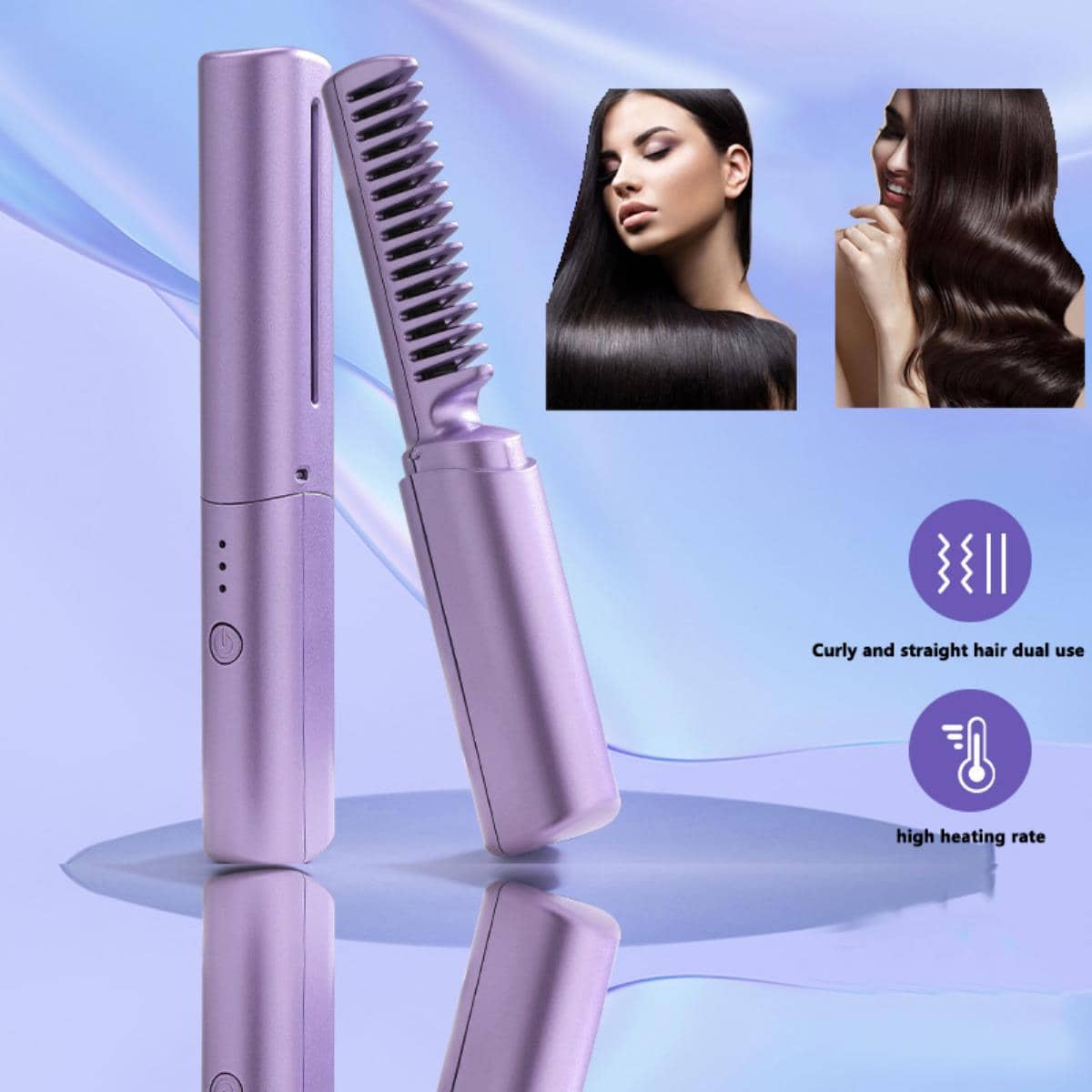 Travel Comb Cordless Rechargeable Hair Straightener